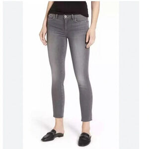 Paige Verdugo Raw Hem Ankle Skinny Jeans  in Sea Salt